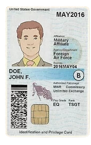 Sample U.S military identification card